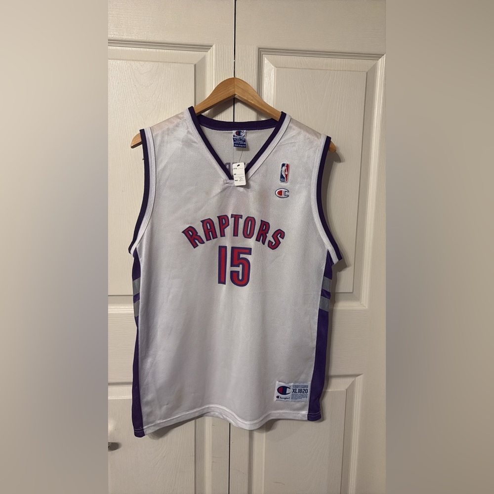 Vintage Champion Raptors White and Purple Jersey